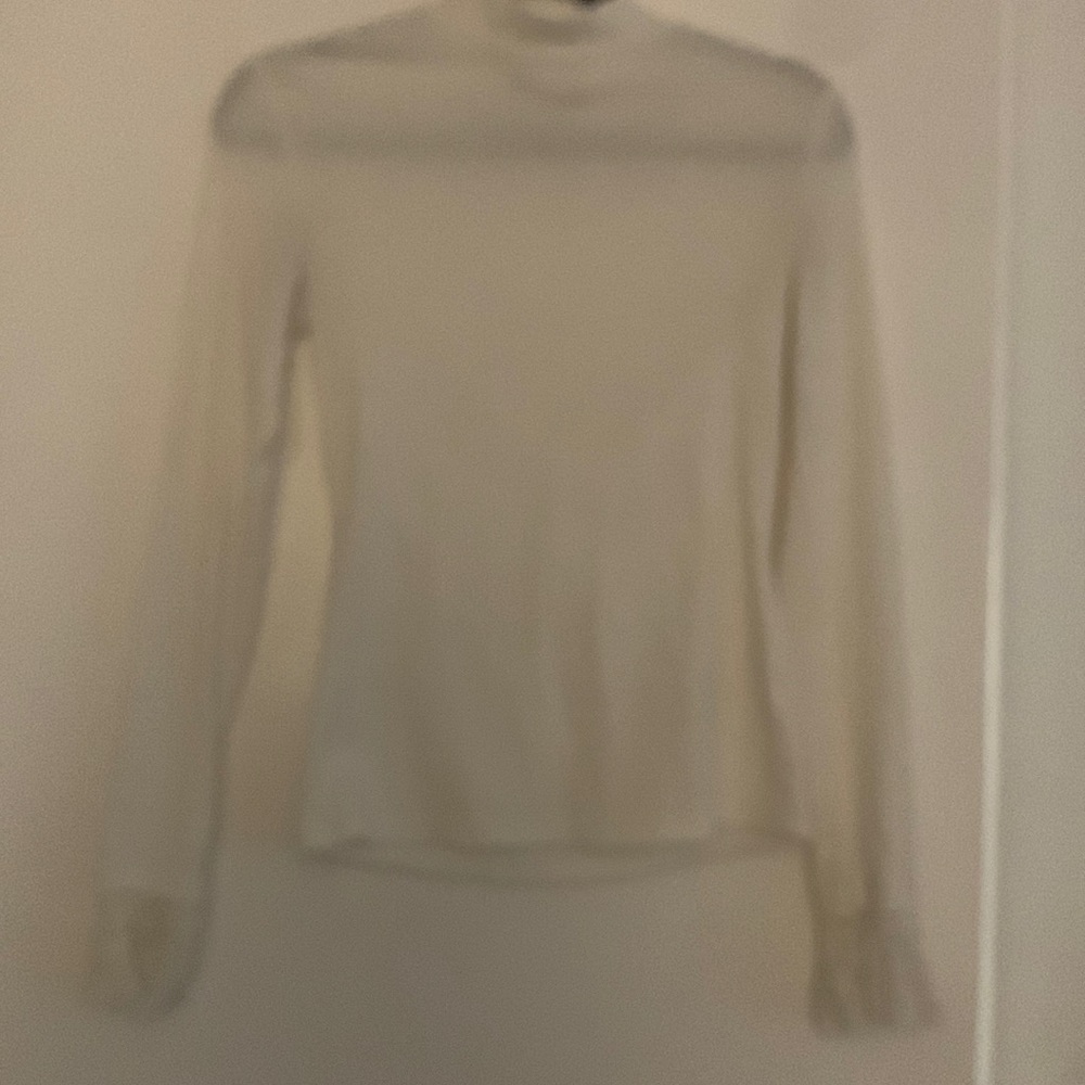 Shein ribbed long sleeve white tee with lace bell sleeves